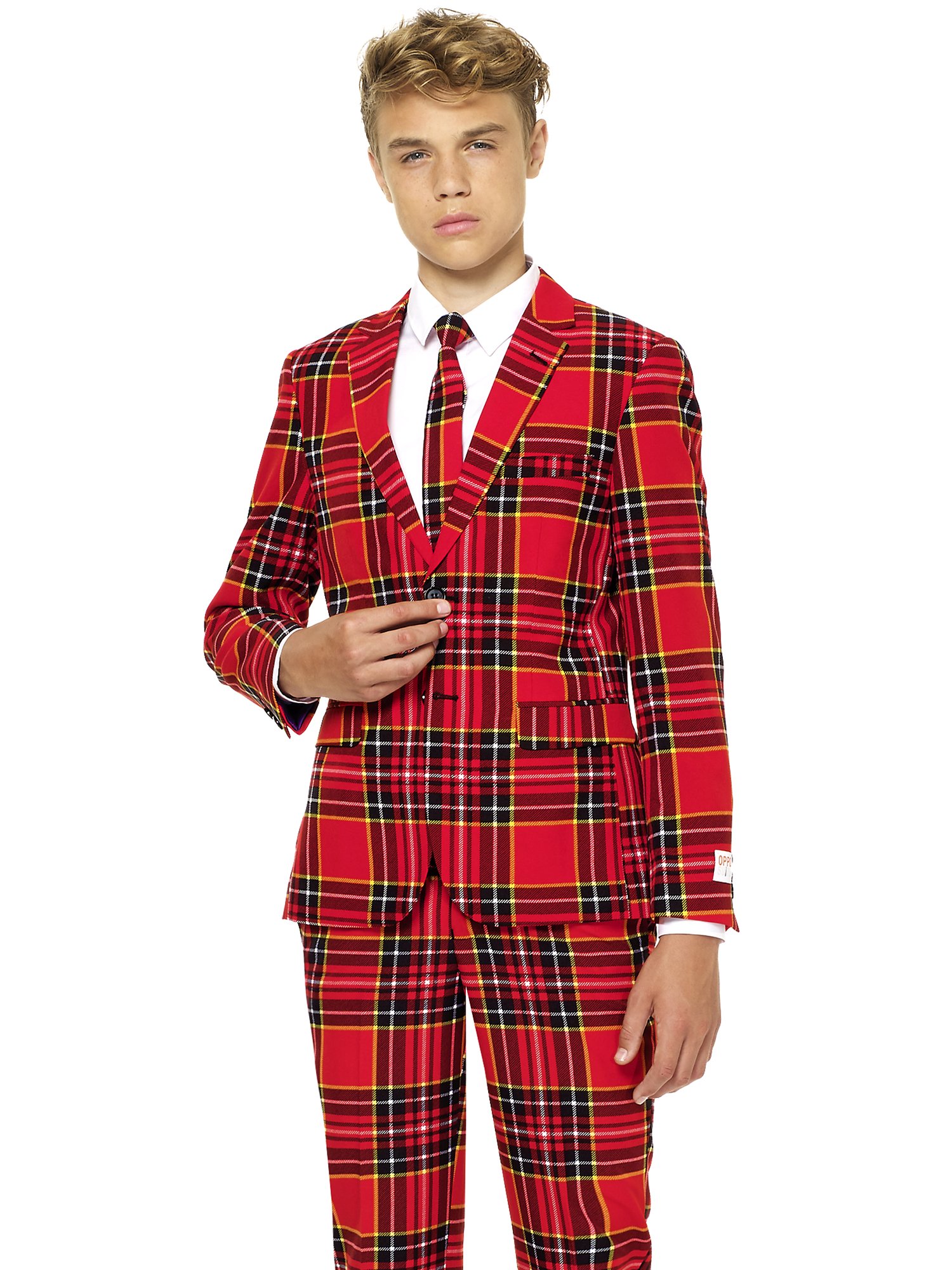 OppoSuitsSolid Color Suits For Teen Boys Aged 10 - 16 Years - Full Set: Jacket, Pants and Tie