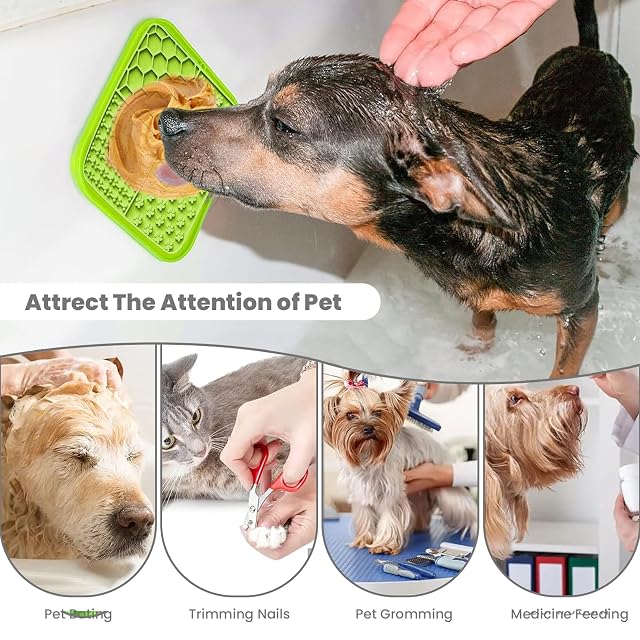Foto 4 de 6 de Licky Mats para Perros - Tapetes para lamer Verde/Azul con espátula, Accesorios para Perros, Almohadilla…
