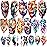 77 Sheets Temporary Tattoo, 17 Sheets Half Arm Flower Lion Tiger Cat Owl Parrot Fake Tattoos for Adults Shoulder Neck, 60 Sheets Tiny Waterproof Temporary Tattoos Realistic for Women Girls and Kids