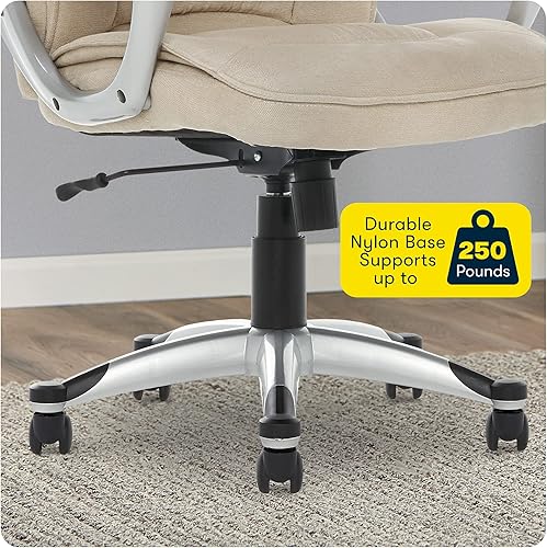 Miniatura 109 de Serta® Hannah Silla ejecutiva para oficina en casa, ergonómica de respaldo medio con soporte lumbar, cojín de asiento firme, almohadas corporales