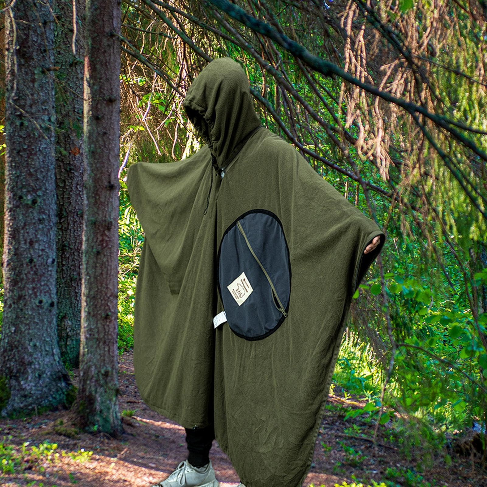 Poncho isolé – Couverture de Poncho Portable, Sac de Couchage en Polaire