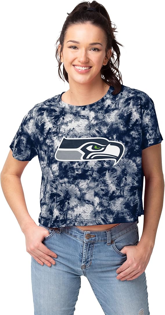 foco Women's NFL Team Logo Ladies Fashion Crop Top Shirt