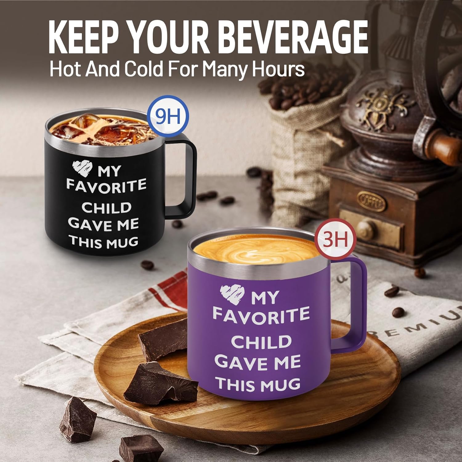 Best Mom Gifts from Son Daughter, Thank You Inspirational Gift for Women, Birthday Christmas Mothers Day Gift, 12 OZ Stainless Steel Insulated Coffee Mug with Lid Purple - Image 4