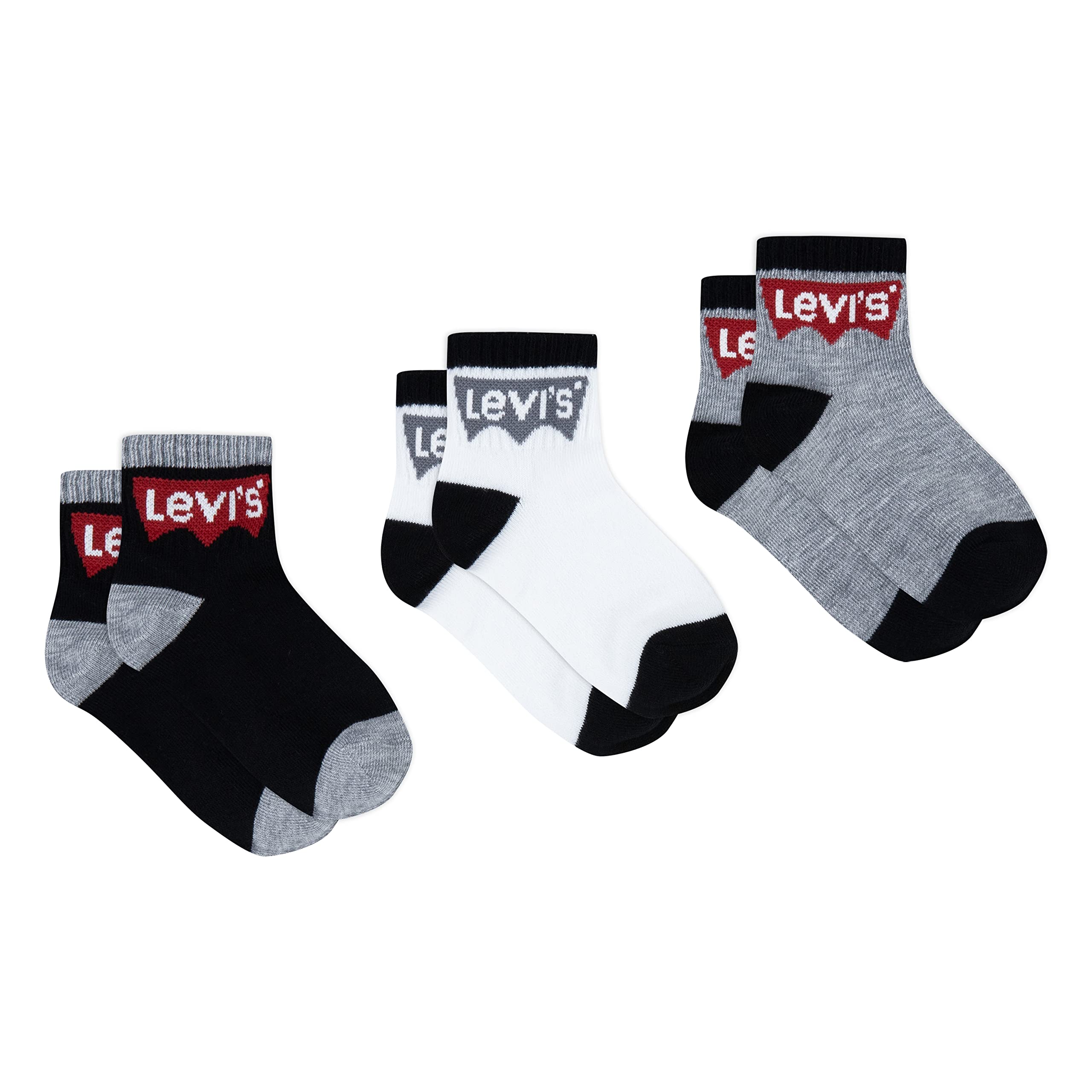 Levi's Kids Boy Batwing Mid Cut 3pk 0078 BUTELKI, czarny, 4-5 lat EU, czarny, 4-5 lat