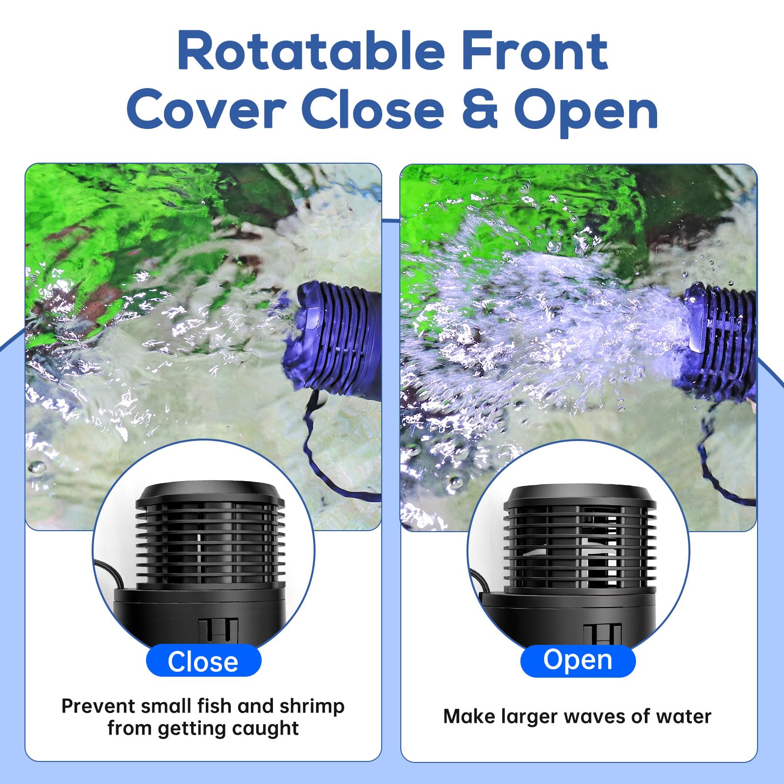 hygger Aquarium Wave Maker Water Circulation Pump with Magnetic Base, Quiet Rotating Powerhead, AC Submersible Wavemaker Pump for Freshwater and Saltwater Fish Tank, 5-150 Gallon (4W 750GPH) - 5