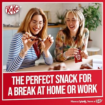 KitKat 4 Finger Milk Chocolate Biscuit Bars Multipack – Crispy Wafer Bars Covered in Smooth Milk Chocolate - 4 x 41.5g Bars