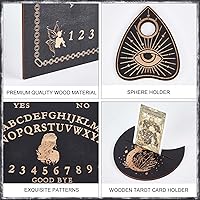 Vista 3 de CREATCABIN Kit de tablero de madera para el espíritu, 3 piezas, soporte para cartas de tarot, soporte de altar para mujer, soporte de exhibición