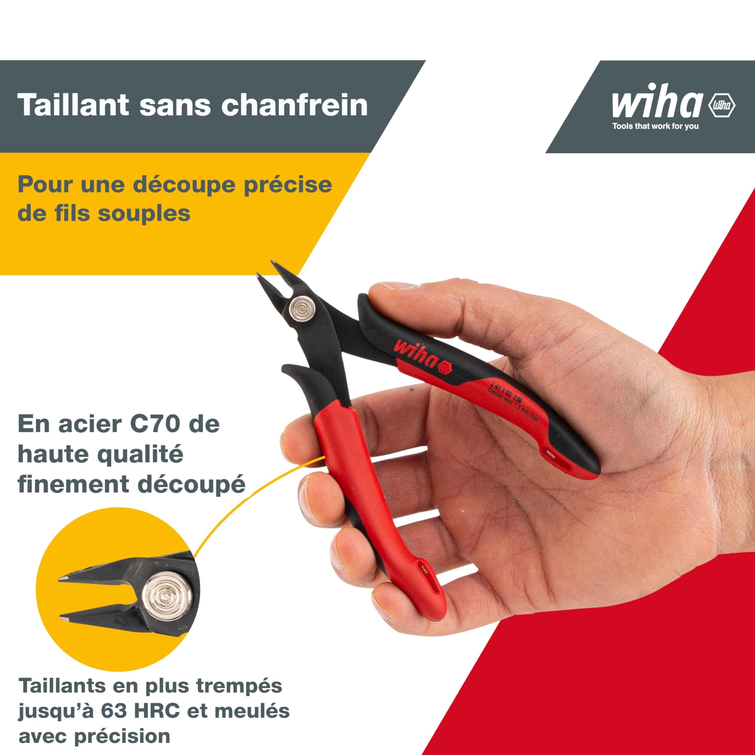 WIHA 26818 - Alicates de corte diagonal Electronic Z 41 1 03 138 mm Electronic Cod. Z41113803