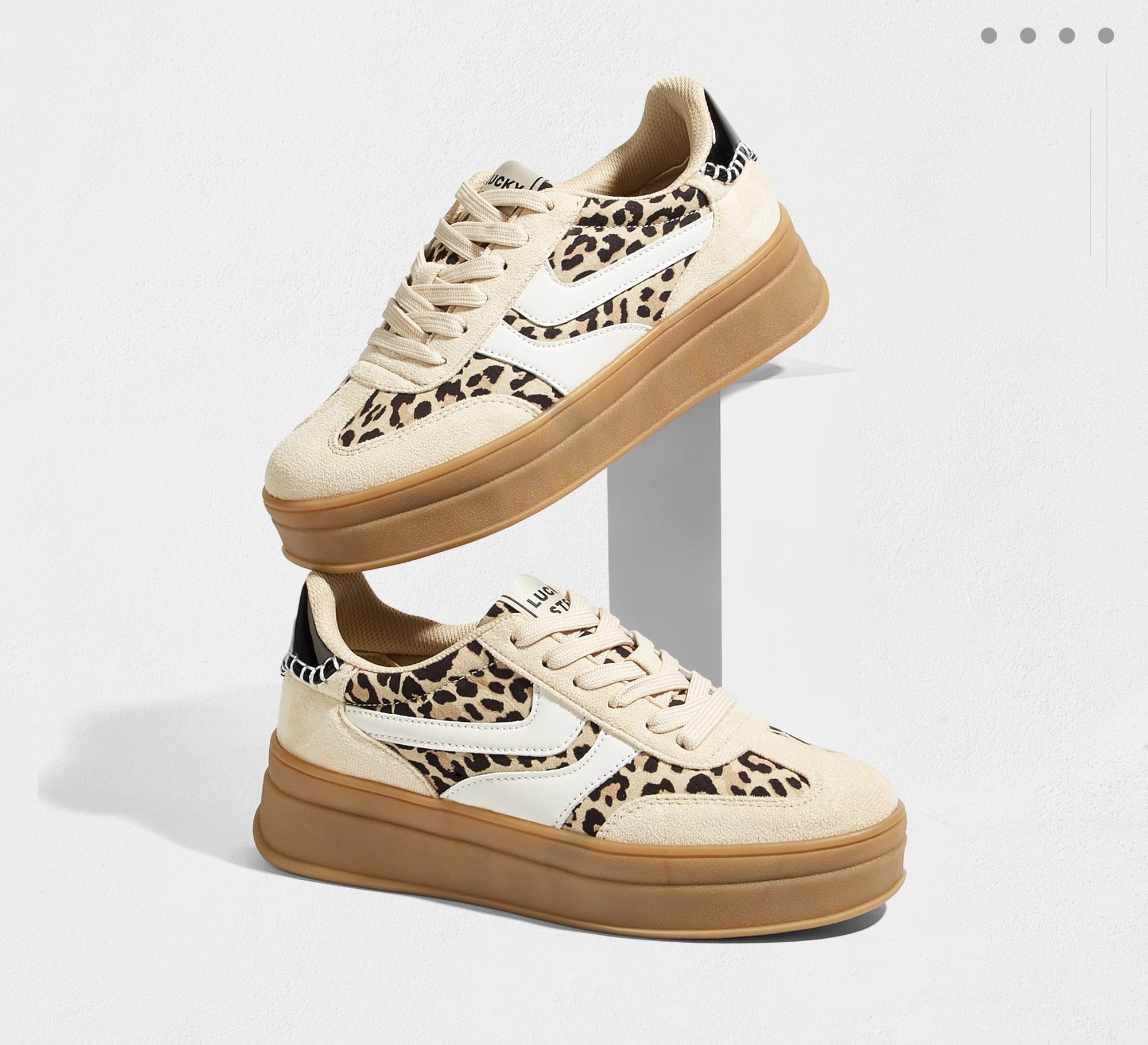 LUCKY STEP Plateau-Sneakers Damen, Retro-Stil mit Dicker Gummisohle, Bequem für Tennis, Skate und Training, Klassische Walking-Schuhe im lässigen Streetwear-Look