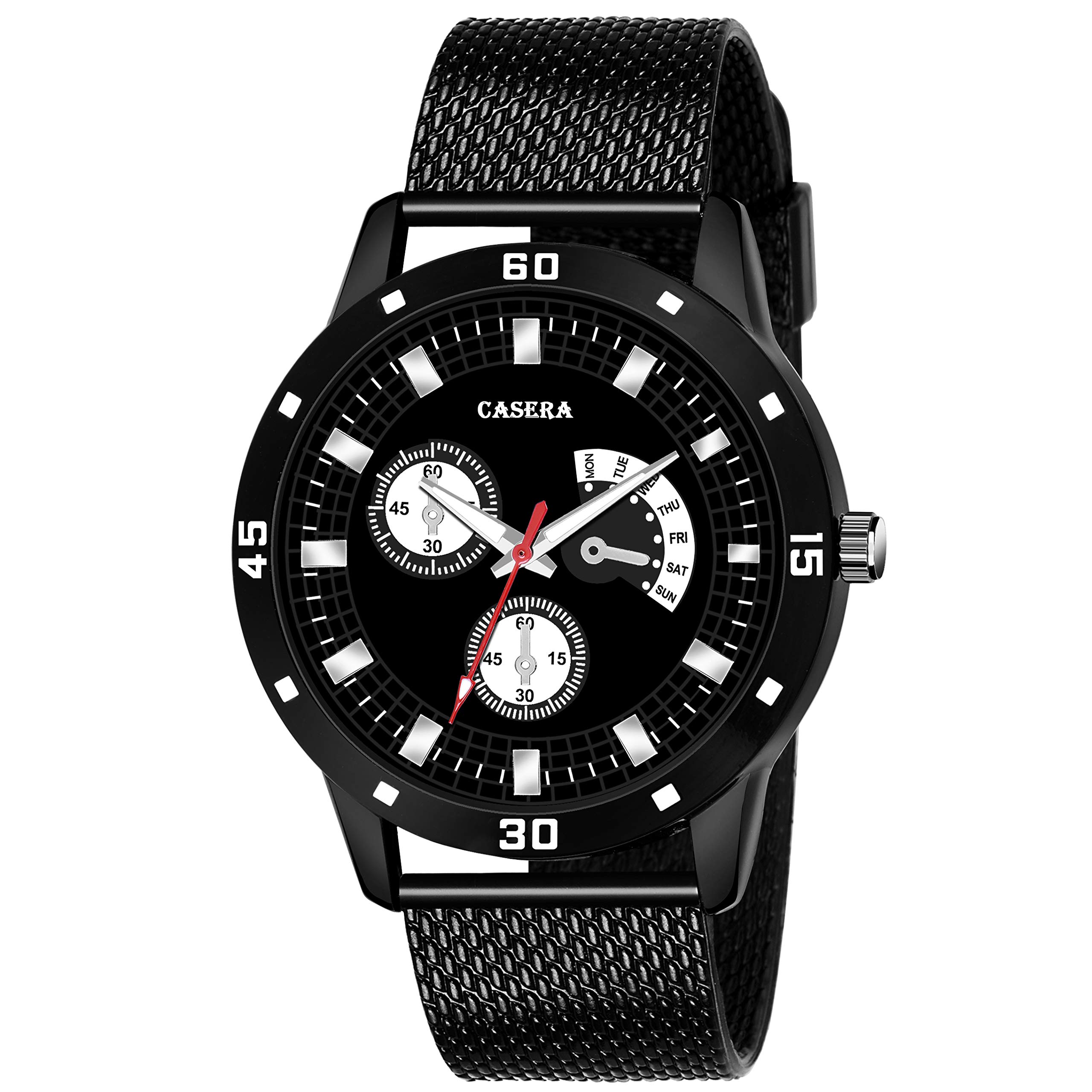 casera Analog All Black Color Round Case Rubbers Strap Wrist Watch (B08H17FMQV) Amazon Price History, Amazon Price Tracker