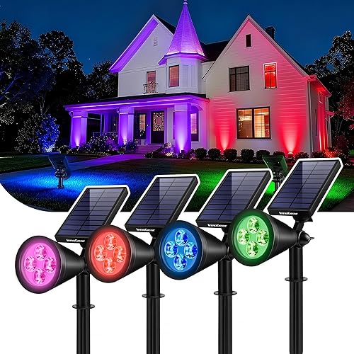 Miniatura 17 de InnoGear Luces Solares Exteriores Impermeables Luz Solar de Jardín para Exterior Patio Iluminación de Paisaje Luces Puntuales para Senderos Foco Luz