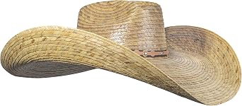 Mexart Oversized Cowboy Wide Brim Straw Hat Dark Natural | Sombrero de Palma Grande Obscuro