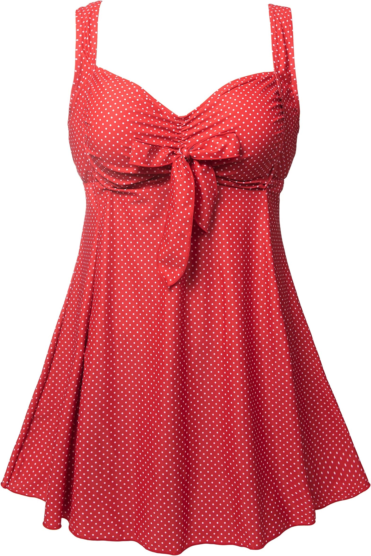 wantdo Women's Plus Size One Piece Swimsuit U Back Tummy Control Bathing Suit Recycled Eco-friendly Swim Dress