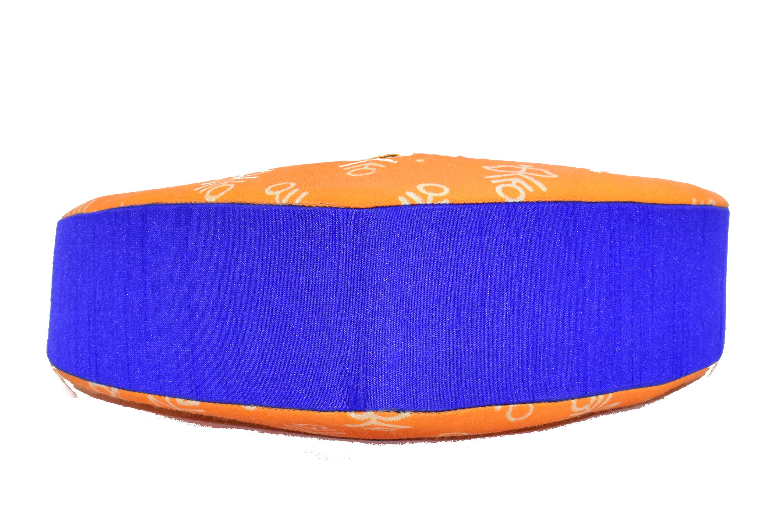 Ethnics of Kutch Hand Block Print Mashru Silk Purse For Women Yellow Blue - Image 6 thumbnail