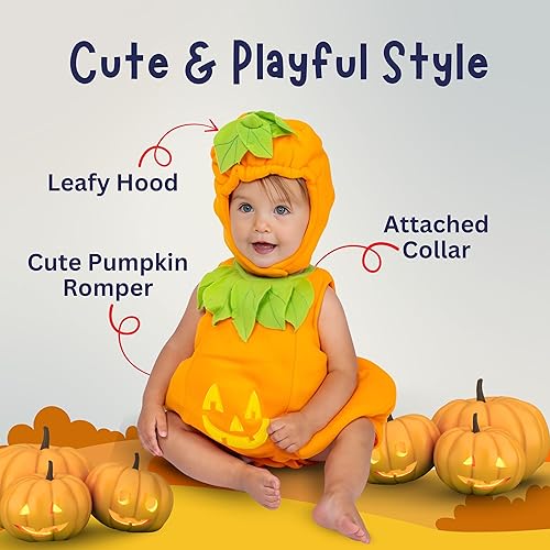 Miniatura 3 de Dress-Up-America Baby Pumpkin Costume  Adorable Halloween Jack-O-Lantern Costume For Toddlers