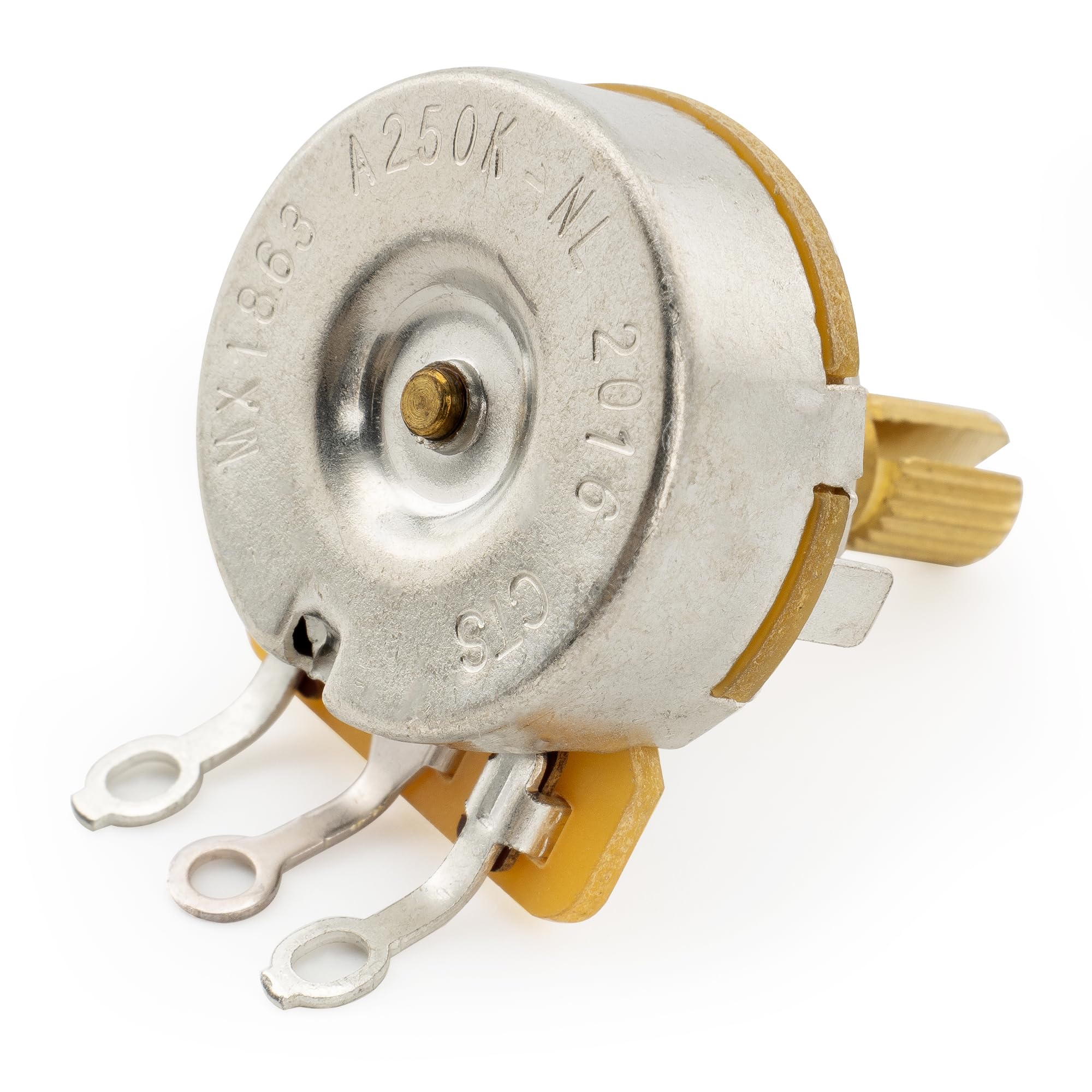 CTS 450G No-Load A250K Pots Brass Short Split Shaft 1/4 Inch 10% Audio Taper Potentiometers for Electric Guitar Bass (Set of 10) - Image 3