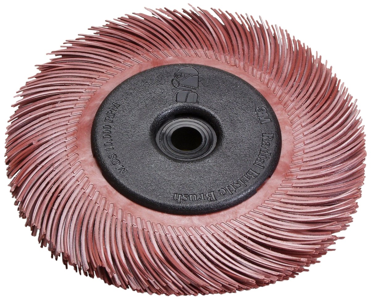 Scotch-Brite(TM) Radial Bristle Brush Replacement Disc T-C 220 Refill, Aluminum Oxide, 6000 rpm, 6 Diameter x 1 Width, Red (Pack of 40)