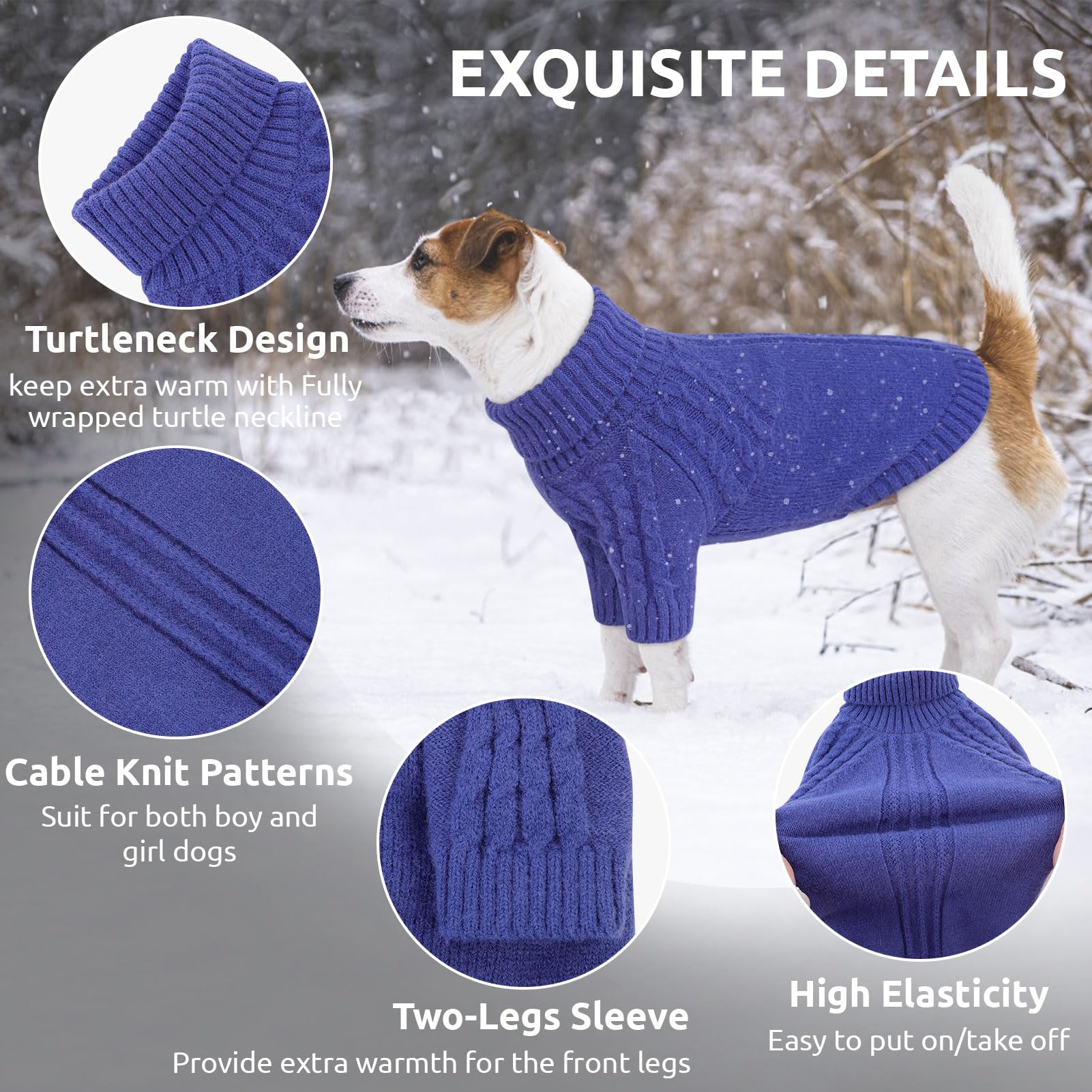 Queenmore Maglione Cane XL, Maglieria con Maniche Lunghe per Inverno, Adatto a Labrador, Border Collie, Golden Retriever - Maglione Natalizio (Blu, XL)
