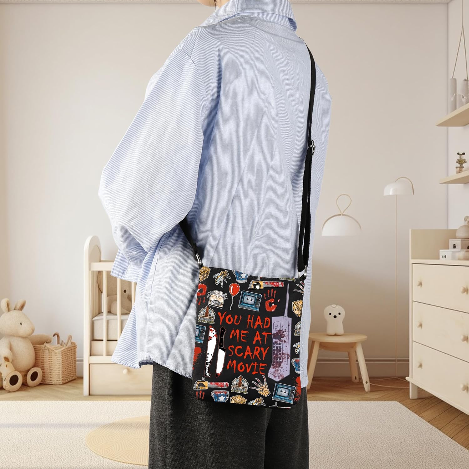 CMNIM Horror Merch Gifts You Had Me At Scary Movie Crossbody Bag TV Show Inspired Horror Gifts for Fans - Image 3