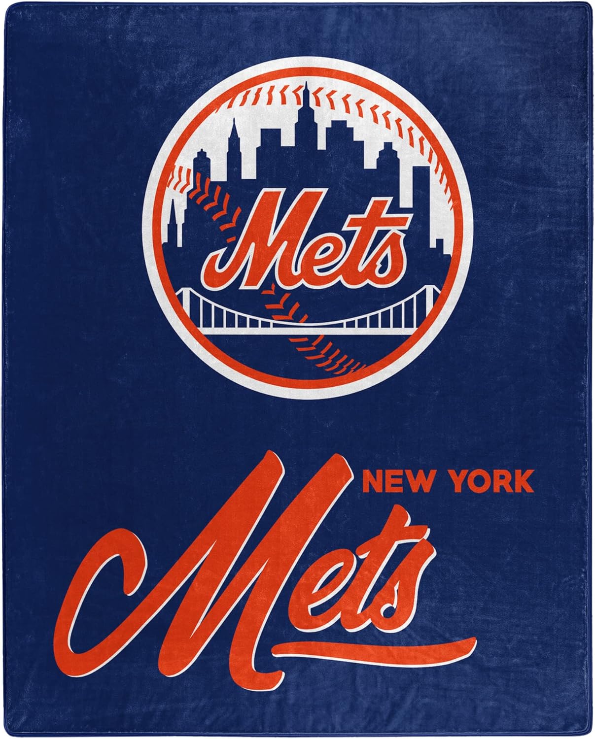 MLB New York Mets Signature Raschel Throw Blanket 50x60 Inches