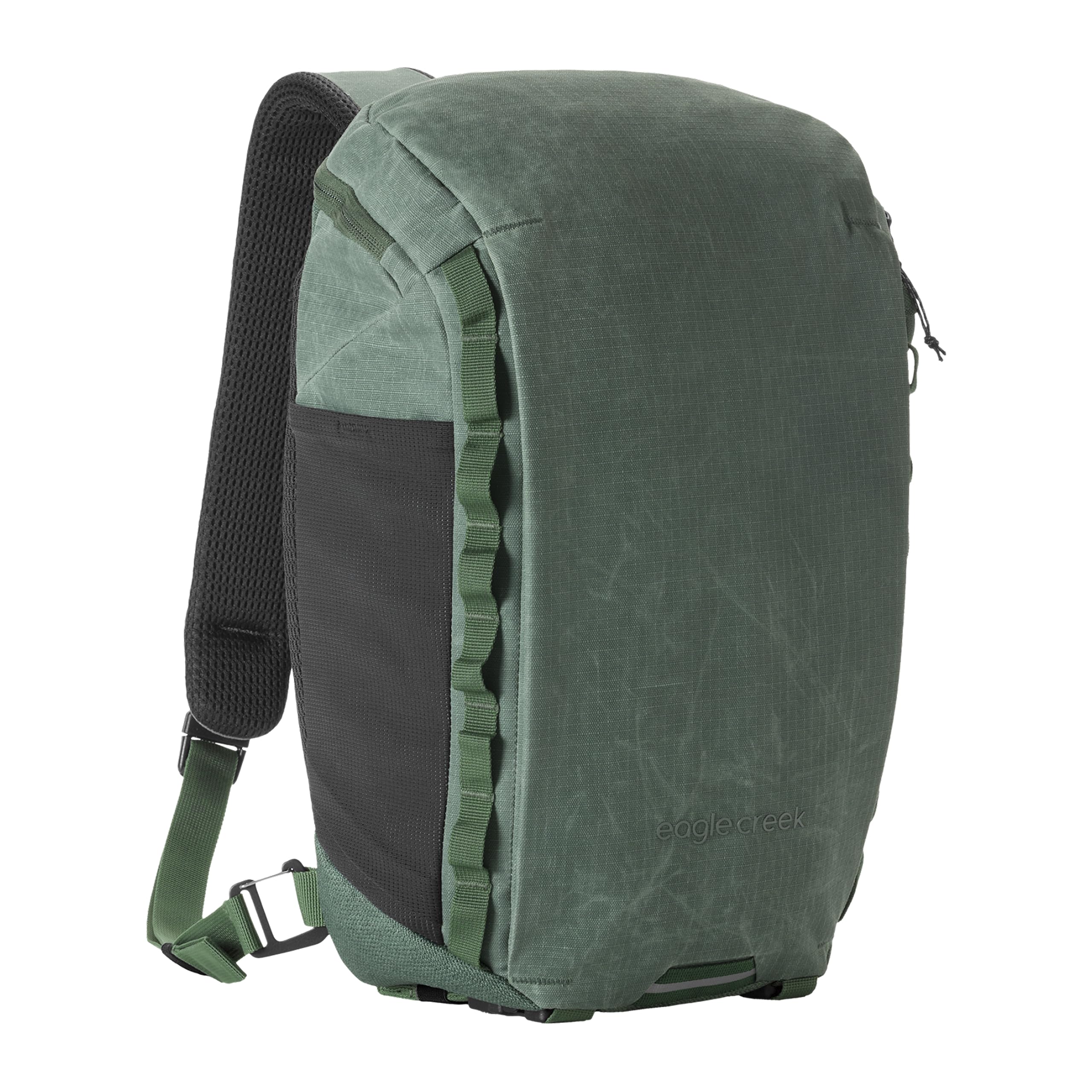 Explore Sling Pack - Compact Crossbody Sling Bag With Cushioned Back Panel, Reinforced Side Grab Handle & Stretchy Mesh Side Pockets - Travel Accessories - Grass Green