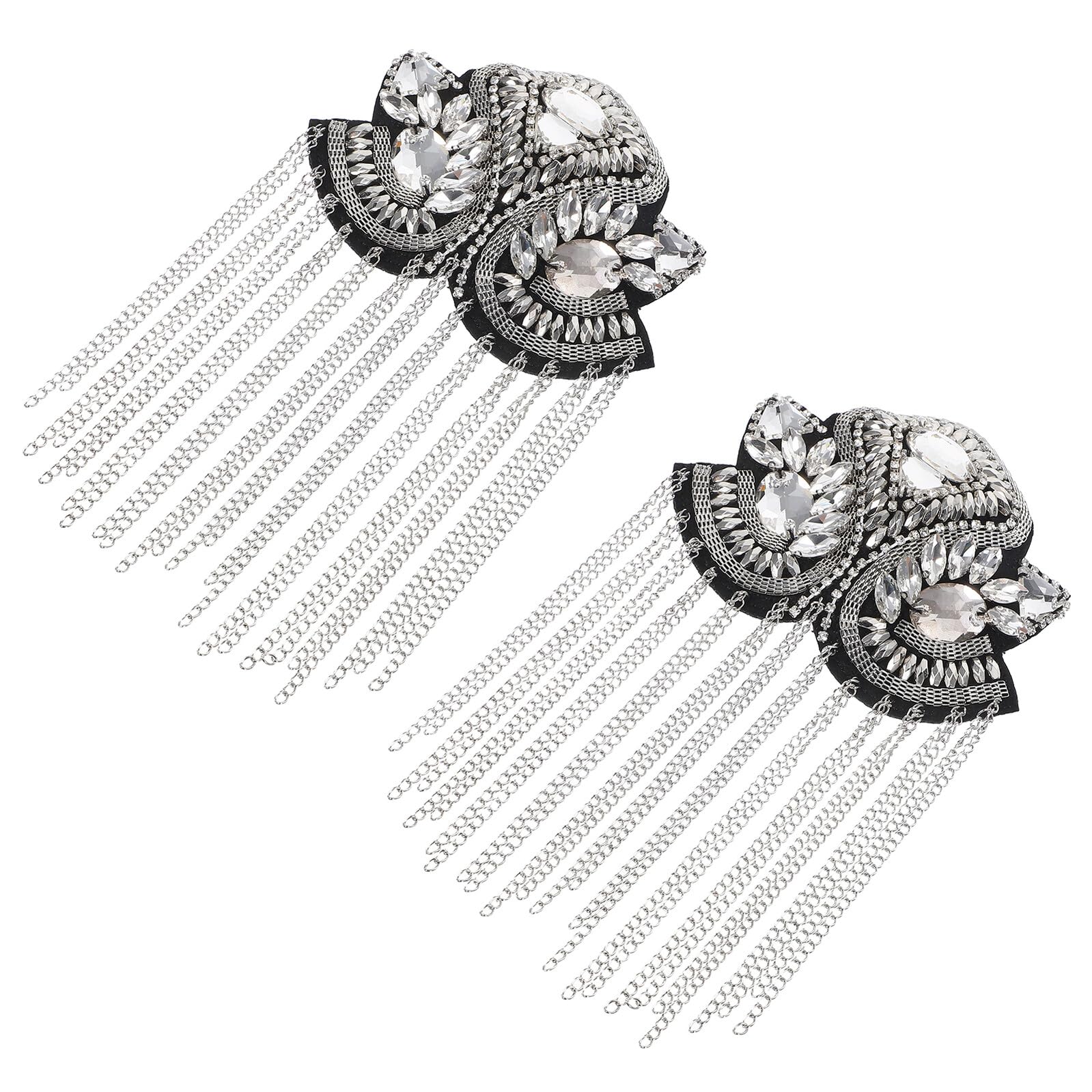 Charreteras retro punk BESTYASH plateadas con borlas ligeras de aleación para trajes