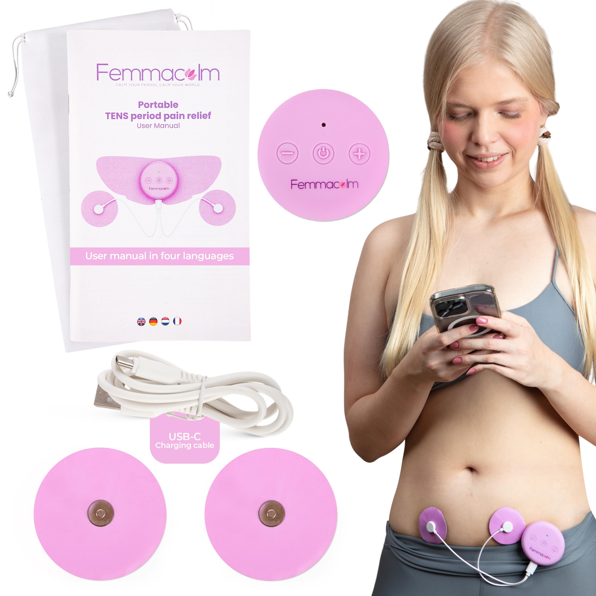 Appareil de Stimulation Électrique TENS pour Soulagement des Douleurs Menstruelles