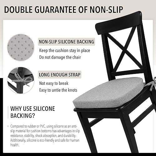 Miniatura 5 de Tromlycs Cojines de silla para sillas de comedor, almohadillas de cocina, paquete de 4 asientos de habitación para interiores en forma de U,