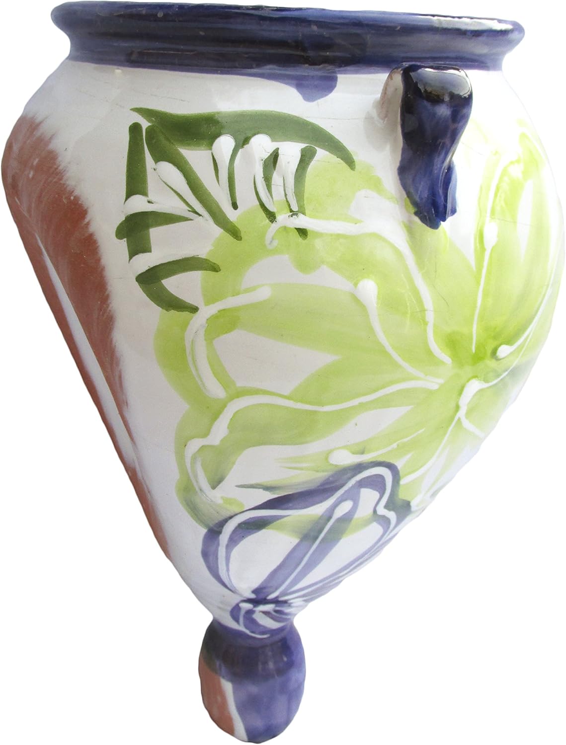 Cactus Canyon Ceramics Spanish Hand-Painted Orza Wall Flower Planter, Flor