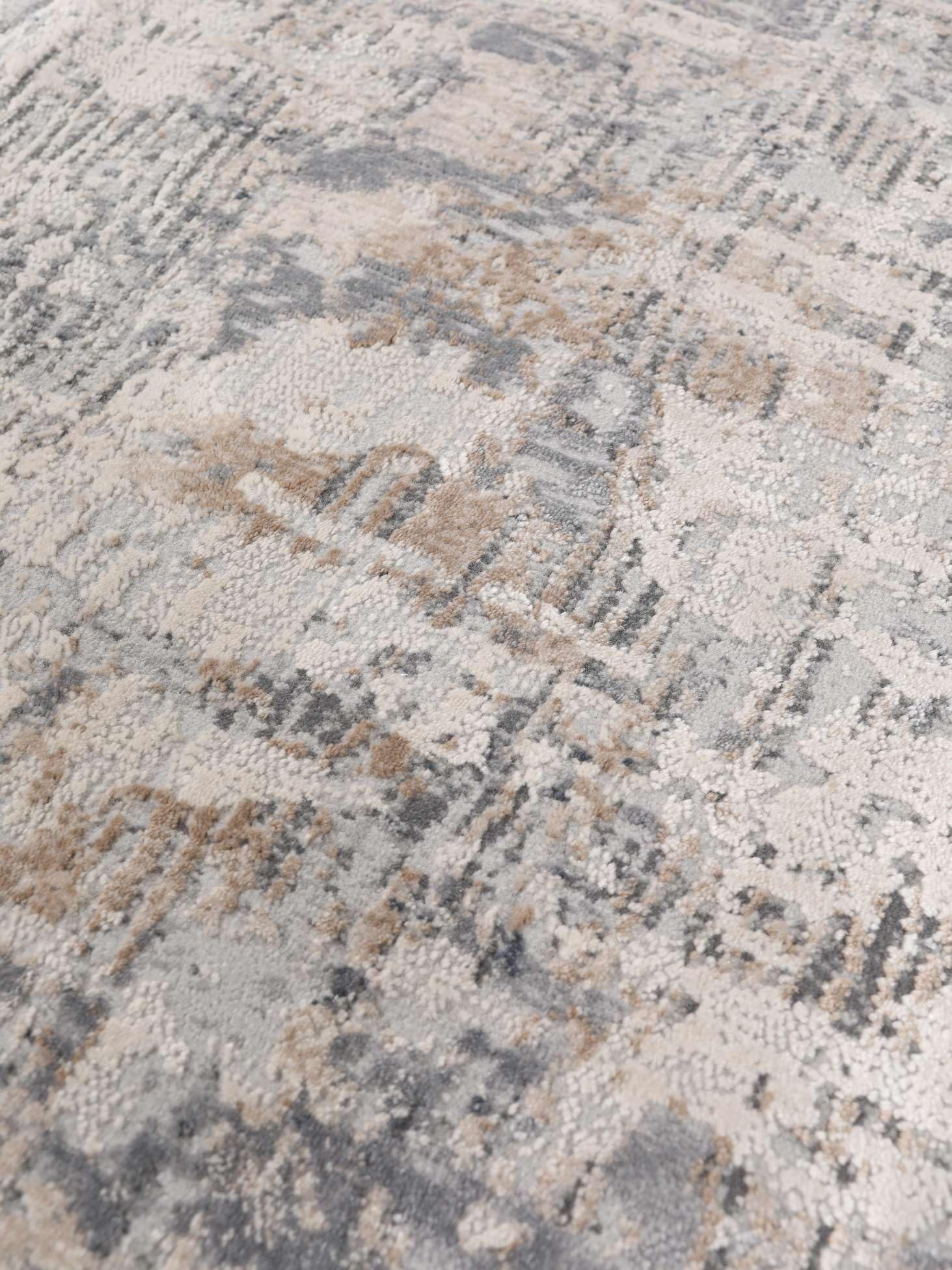 RugVista Ritz Tappeto, Ø 150 cm, Chiaro Grigio | Vintage, Rotonda, Pelo medio, Lavabile solo a secco, Oeko-Tex 100, Soggiorno, Sala da pranzo, Camera da letto, Cucina