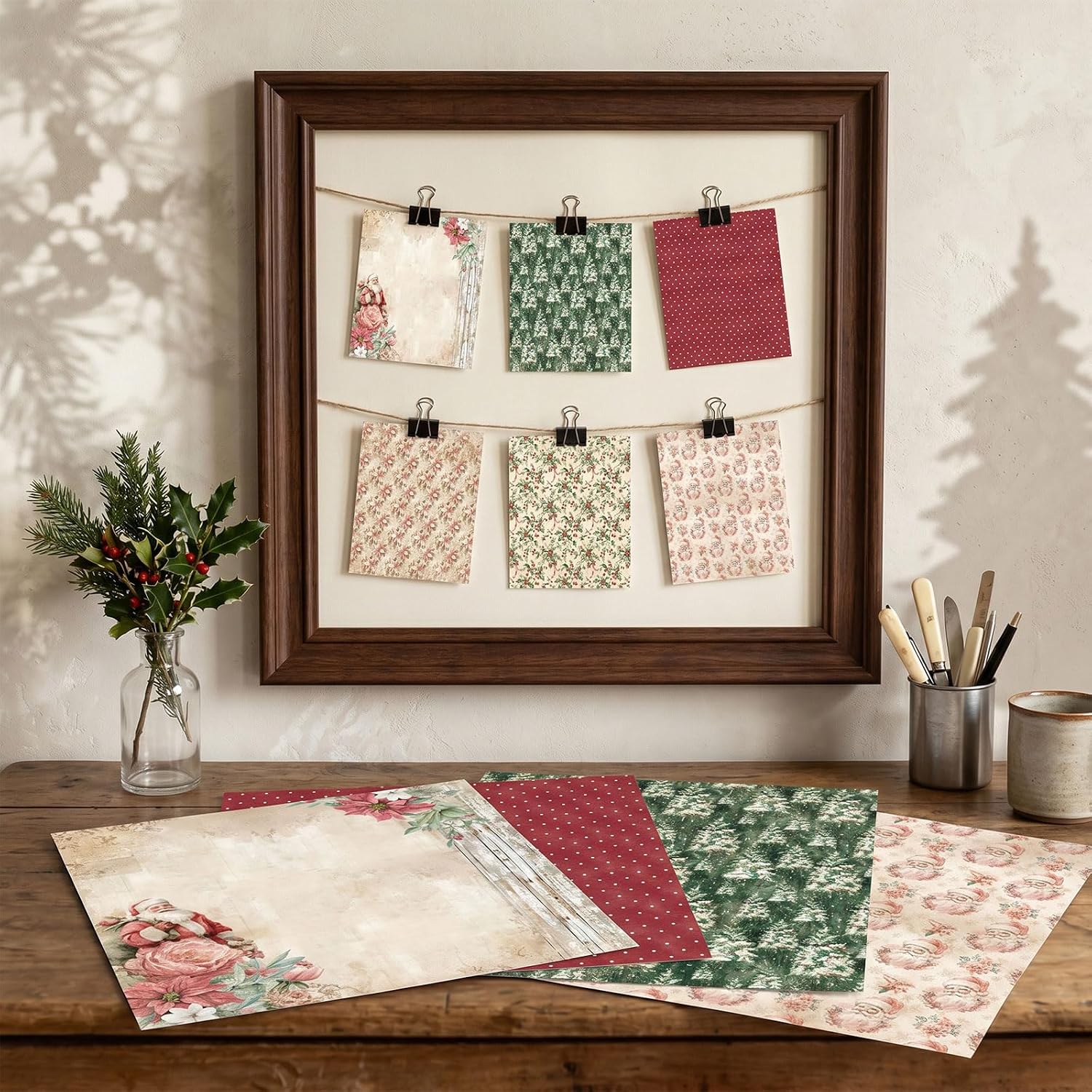 Christmas Scrapbook Paper 12x12 Inch Double-Sided Pattern Craft Paper