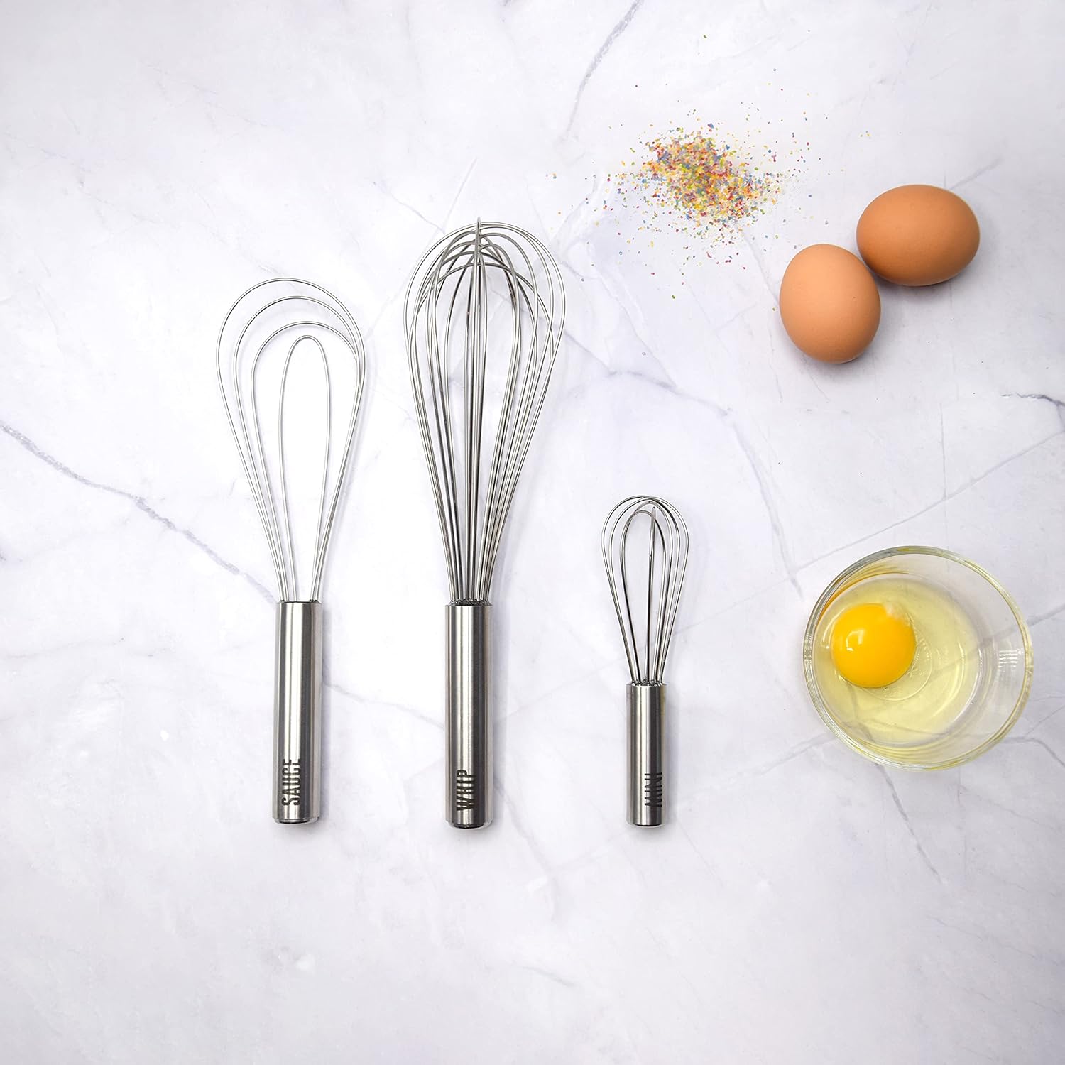 Stainless Steel Mini and Sauce Whisk Set of 3
