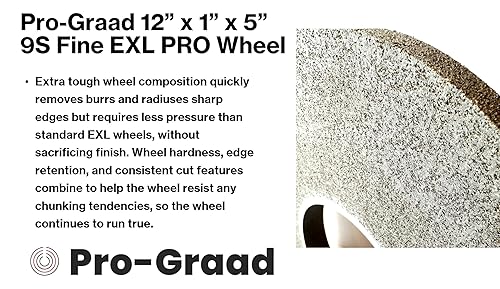 Miniatura 4 de Pro-Graad EXL PRO Rueda de pulido de desbarbado convoluto  Carburo de silicio fino 9S de 12 x 1 pulgada x 5 pulgadas  Grado profesional  Rueda de
