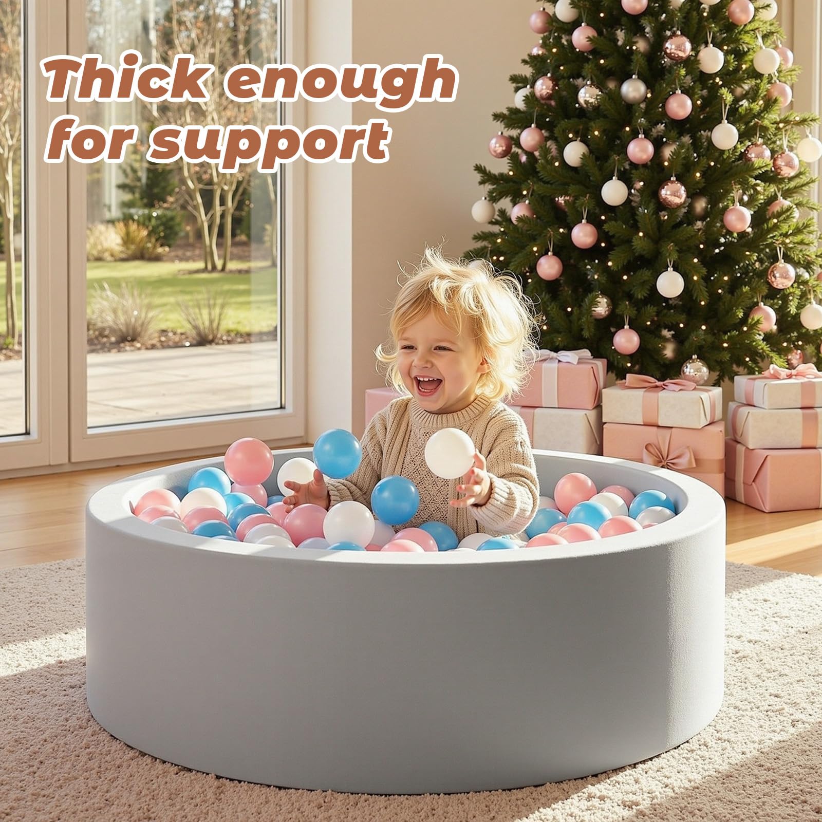 Wilwolfer Ball Pit for Toddlers: Foldable Baby Ball Pit, Round Soft Play Ball Pool, Foam Ball Pit For Baby, Soft Memory Foam - Image 3