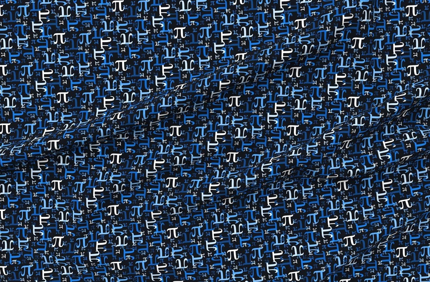 Spoonflower Fabric - Pi Black Blue Day Math Nerd Geek Science Printed on Polartec(R) Fleece Fabric by The Yard - Sewing Blankets Loungewear and No-Sew Projects