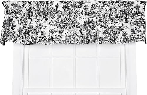 Victoria Park Toile Cenefa de Cortina de Ventana Estilo Sastre, Negro