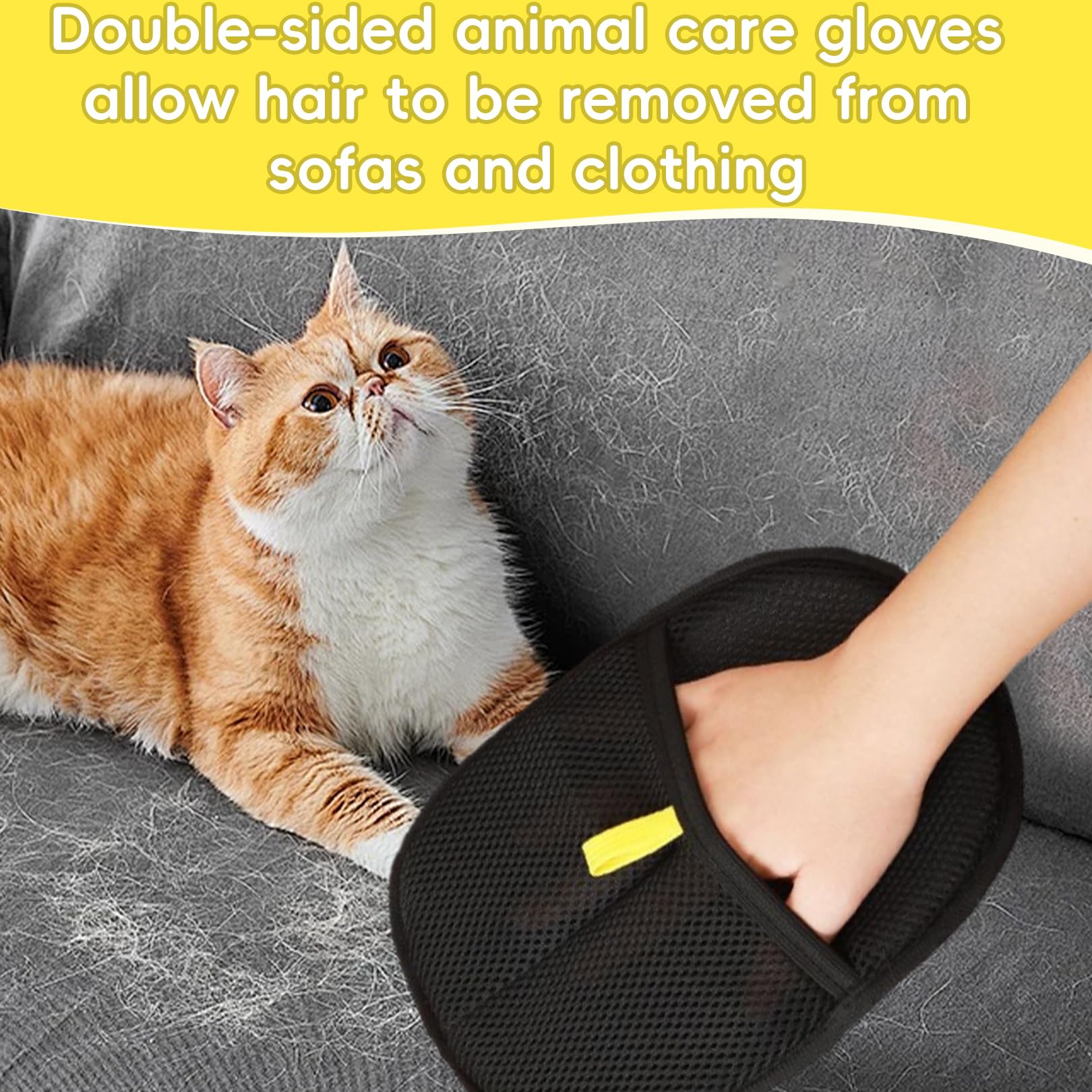 2 Pièces Gant Anti Poils Animaux,Brosse Poil Chat Gants Pet,Brosse Anti Poils Animaux Compagnie,Ramasse poils animaux Toilettage,gant Animal Ramasse Poil