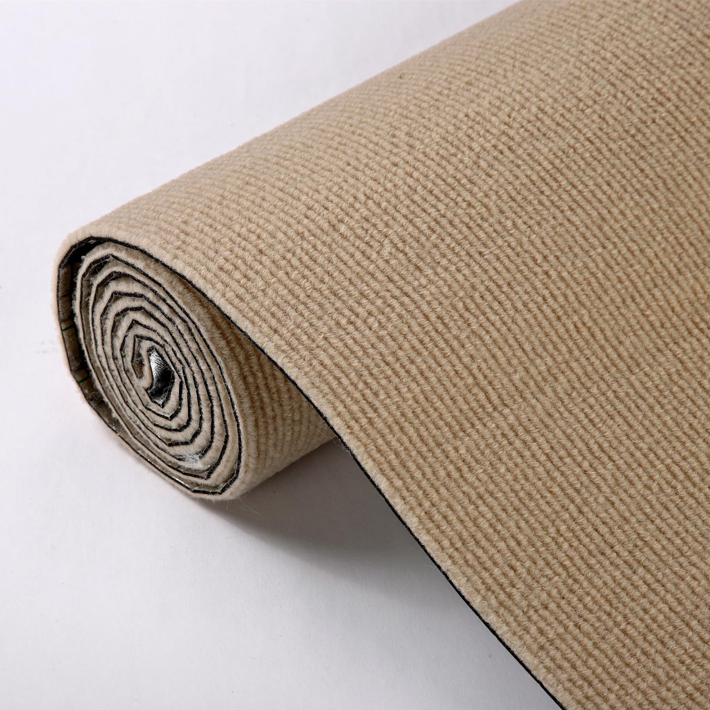 Alfombrilla autoadhesiva recortable de 157.6 x 15.8 pulgadas, repuesto para estantes de árbol de gato, peldaños de muebles de pared de gatos, protector de sofá para rascar (beige)