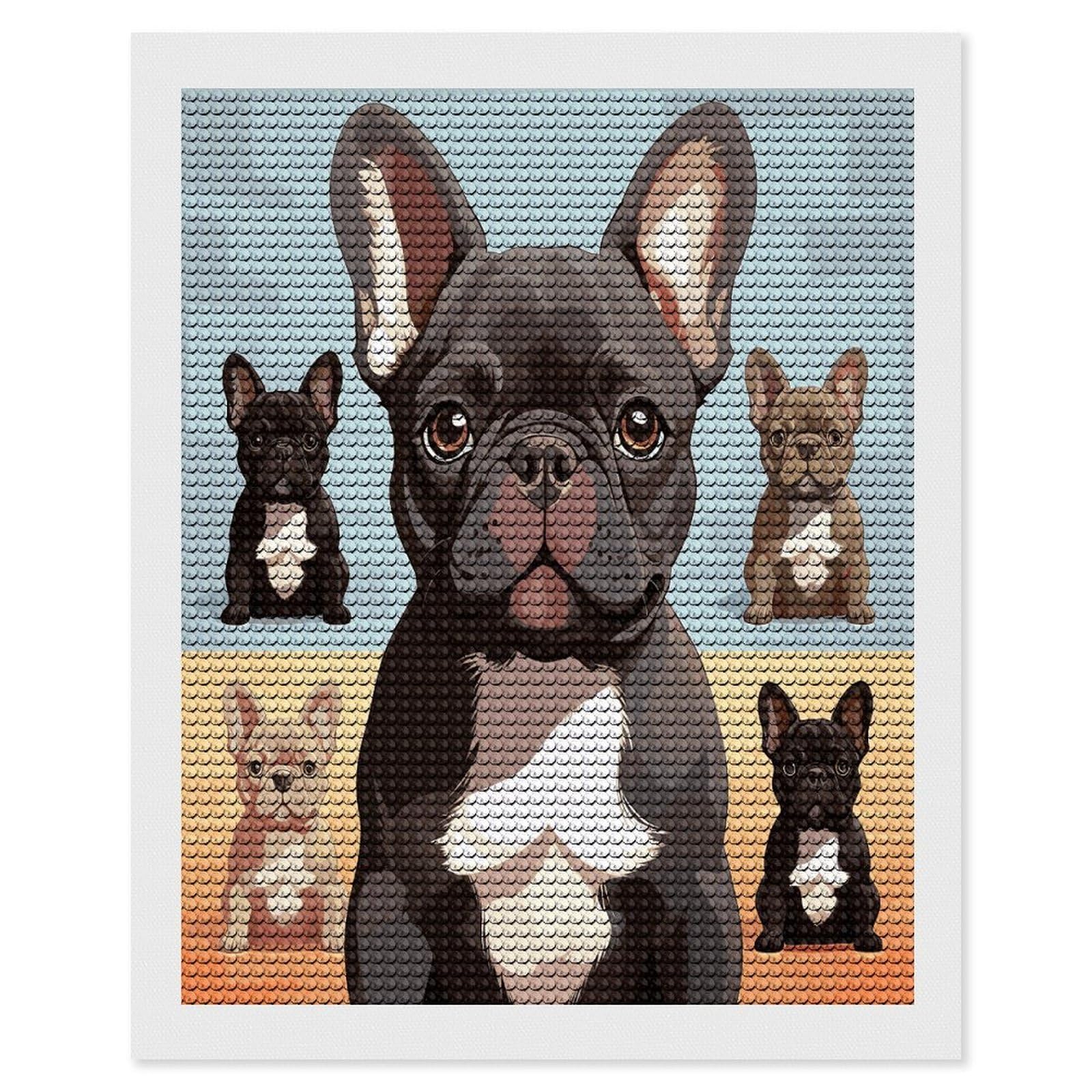 JTREHY French Bulldog Dog Cute Diamond Art Kits Personalized DIY Round Diamond Painting Kits for Beginner Full Drill Diamonds Dots Paintings for Adults Gem Art Crafts Home Decor