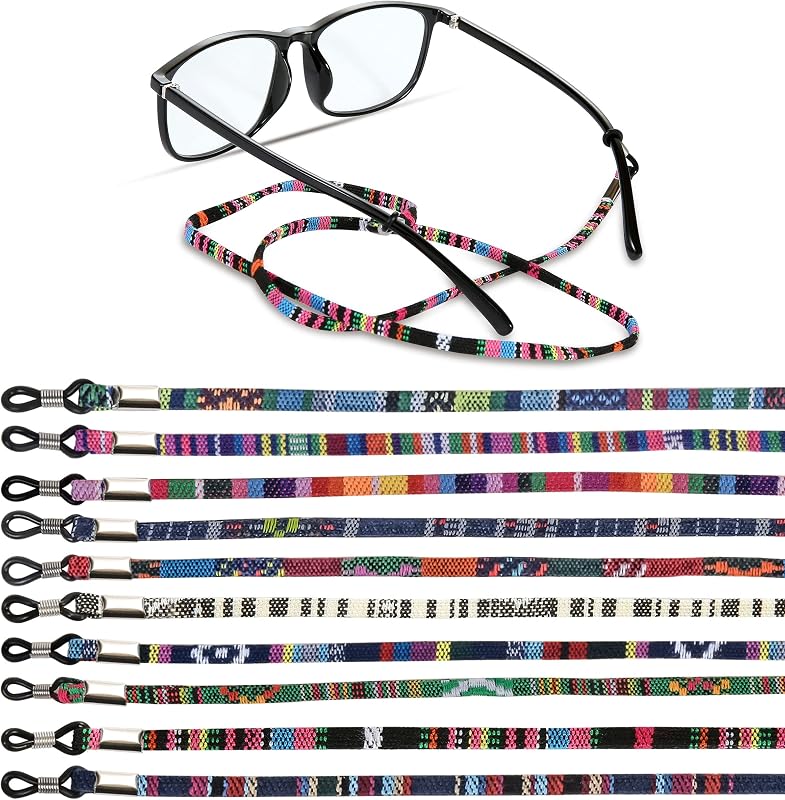 LOVEWEE 10 Pcs Glasses Strap, Sunglass Eyewear Straps, Colorful Sunglasses Eyeglass Holder Lanyard Cord, Premium Eyewear Chain Cord, Fashion Sunglass Lanyards for Women, Mothers, Girls