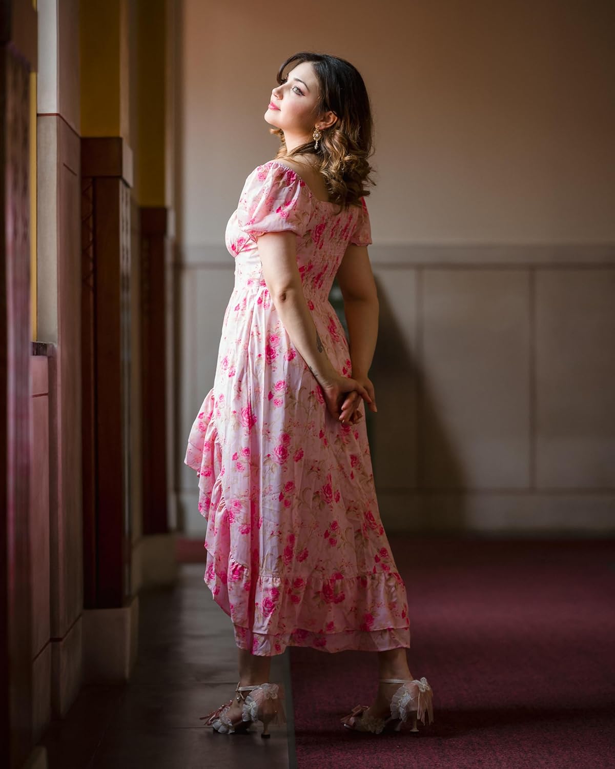 Scarlet Darkness Corset Dresses for Women Summer 2026 Floral Wedding Guest Chiffon Sundress - Image 7