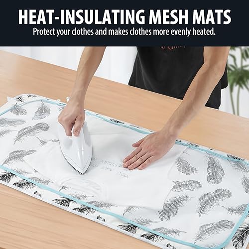 Miniatura 2 de Seiritex Tapete de planchado, almohadilla de planchar portátil de 39.4 x 18.9 pulgadas, tabla de planchar de mesa 5 en 1, manta de planchar de viaje