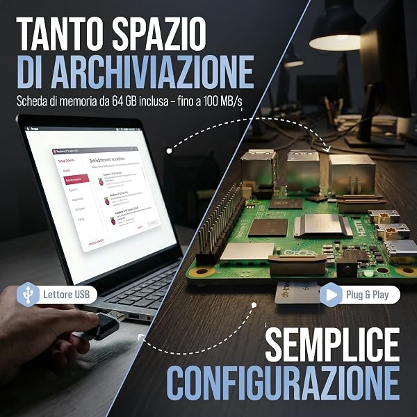 db-tronic Raspberry Pi 5 4 GB Starter Kit | Edizione 64 GB | Alimentatore da 27 W | Alloggiamento con ventola | Cavo Micro HDMI 4K | ideale per Home Assistant e la smart home - 5
