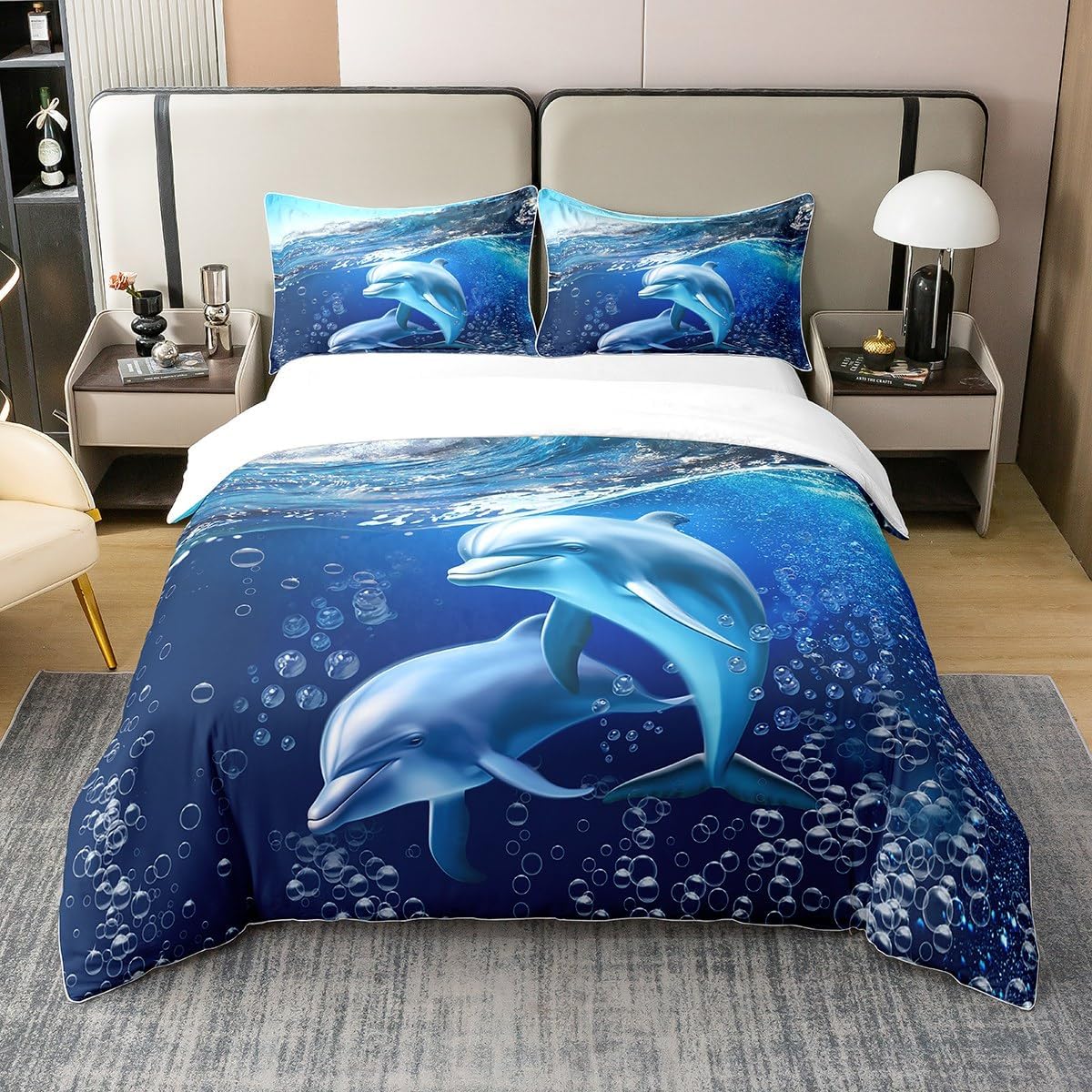 Queen Size 100% Cotton Palm Leaves Duvet Cover for Kids Tropical Coconut Tree Bedding Set Hawaii Style Comforter Cover Orange Flowers Plant Bedspread Cover Room Decor Bedclothes Zipper,No Comforter