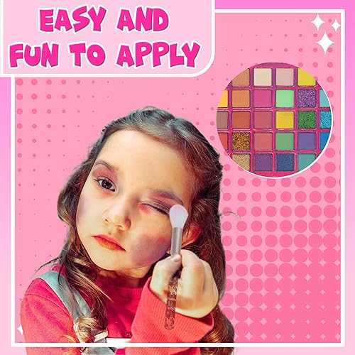 Miniatura 5 de Townley Girl Barbie Paleta de sombras de ojos de 35 pozos, colores brillantes y opacos, pigmentada mezclable, 8 pinceles de aplicación no tóxicos