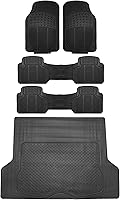 Vista 1 de FH Group Climaproof™ Juego de alfombrillas de vinilo antideslizantes recortables de 3 filas, ajuste universal para automóviles, camiones y SUV Negro