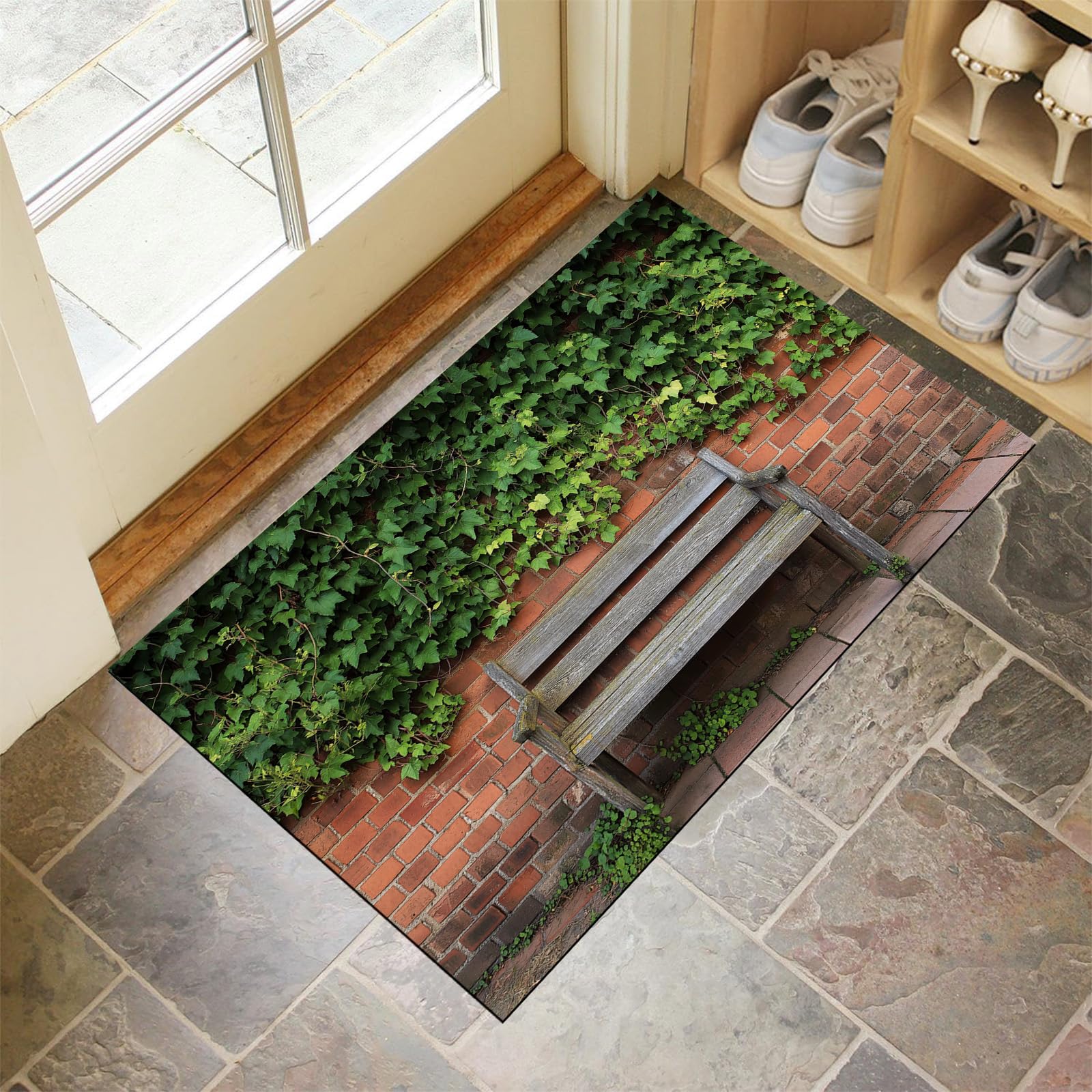Paillasson attrape poussière 50x80 cm tapis de sol antidérapant et lavable
