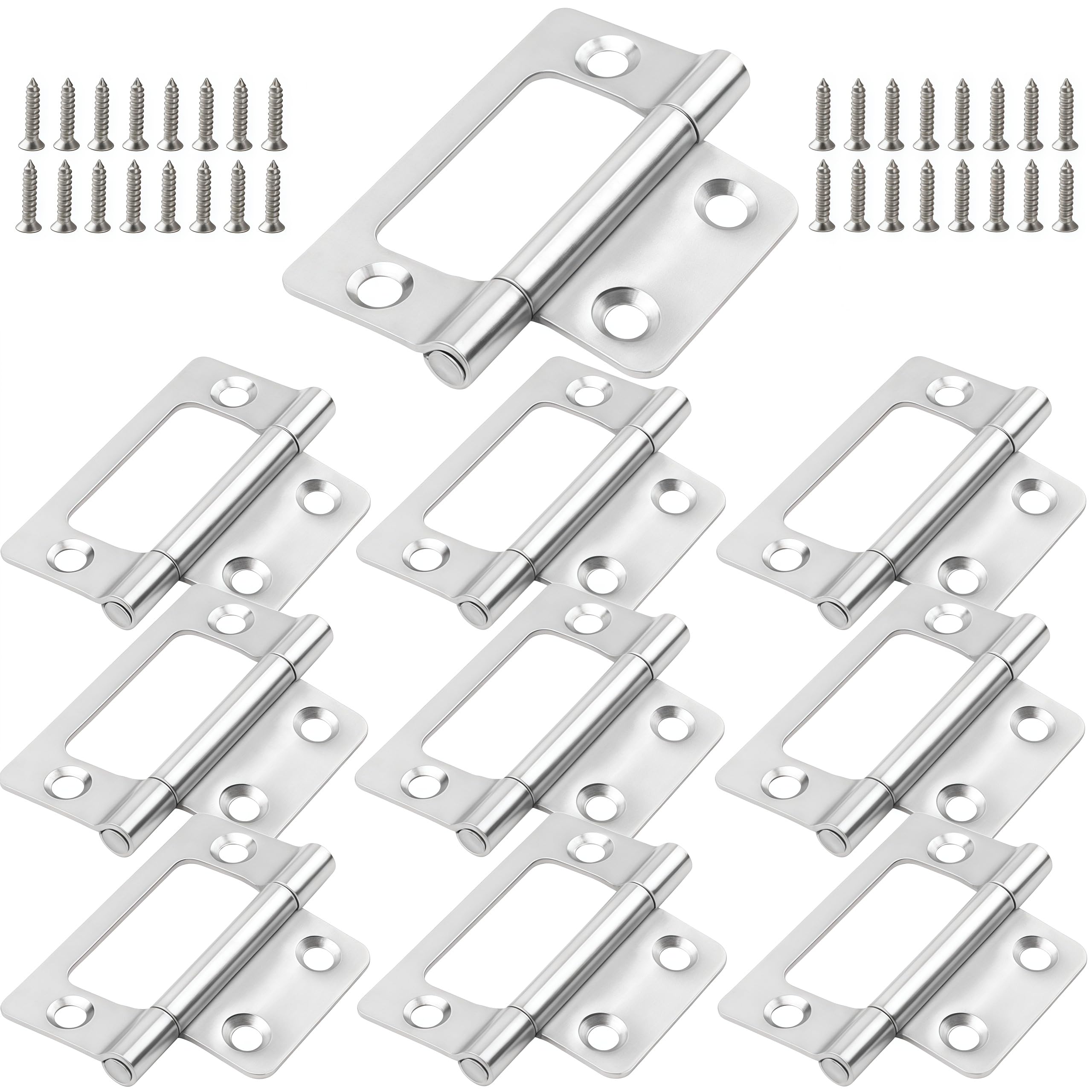 Vbnexyr Silver Folding Hinge 10 Pack Of 2 Inch Iron Hinges No Slotting Required Suitable For Picture Frames And Wooden Boxes
