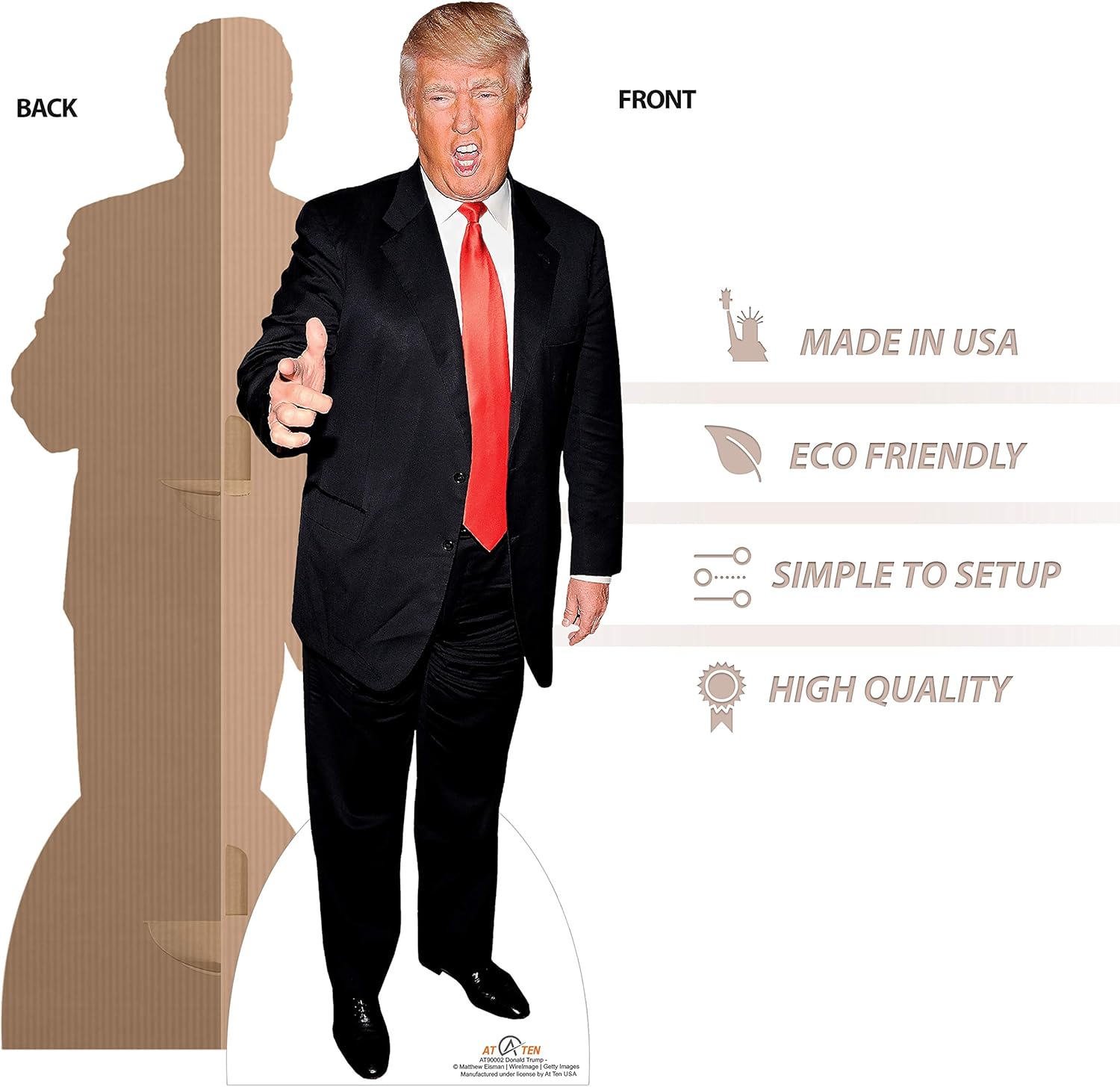 Amazon De Donald Trump Pappaufsteller Zum Aufstellen 180 Cm Lebensgross Pappe Tolle Party Dekoration 190 5 X 73 7 Cm