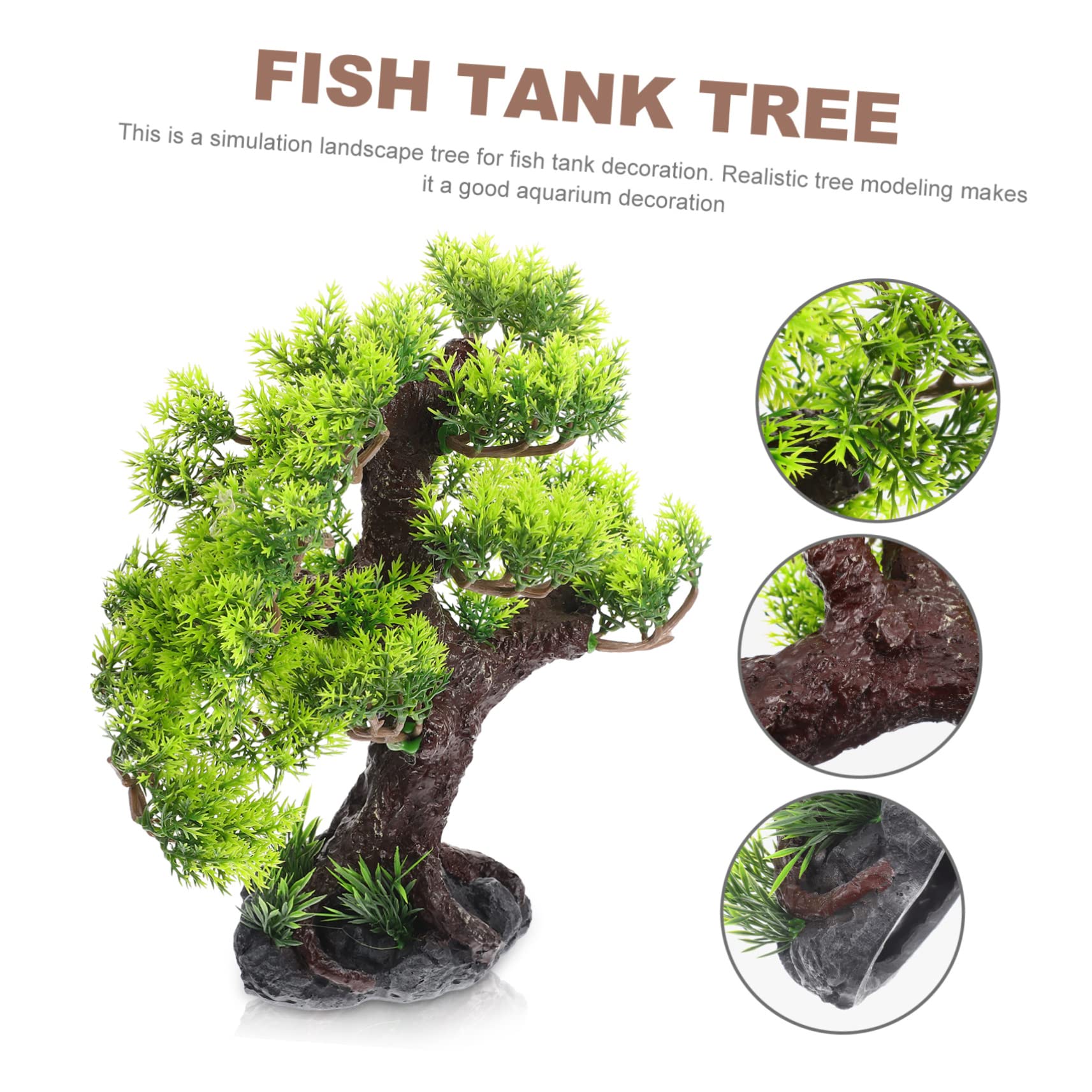 Paisajismo Árbol Resina Artesanía Estatua Decoración Plantas Verdes Plantas de Resina Decoración Acuario Bonsai Árbol Plantas Peceras Decoraciones Simulación Árbol Planta Resina Árbol for Decoración V